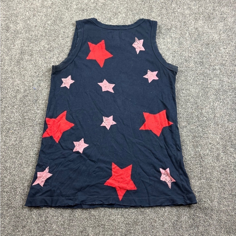 CURRENT/ELLIOTT women’s Navy/Red/White Stars tank Top distressed size: 0 Small - Picture 2 of 6
